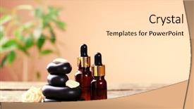  Presentation with spa - Presentation theme having essential oil - beautiful spa composition on wooden background and a lemonade colored foreground