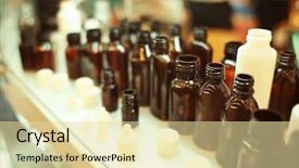  Presentation with oil products - Slides enhanced with essential oil - stand with different containers background and a blonde colored foreground