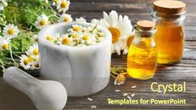  Presentation with essential oil - Slide deck having essential oil and chamomile background and a tawny brown colored foreground
