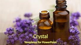  Presentation with essential oil - PPT theme enhanced with essential oil and lavender flowers background and a tawny brown colored foreground