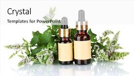  Presentation with essential oil - Cool new theme with essential oil and mint isolated backdrop and a white colored foreground