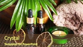  Presentation with aromatherapy oil - Presentation having elixir - essential oil for aromatherapy close background and a tawny brown colored foreground
