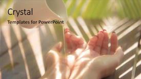  Presentation with phyto essential basil aroma oil - Cool new slides with essential oil in jug pouring backdrop and a coral colored foreground