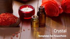  Presentation with mineral - Presentation design with essential oil mineral bath salts background and a tawny brown colored foreground