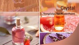  Presentation with aromatherapy oil - PPT layouts featuring essential oils collage aromatherapy background and a coral colored foreground