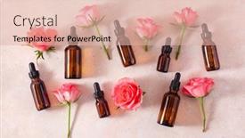  Presentation with oils - Slide deck with essential-oils-in-bottles-rose background and a lemonade colored foreground