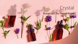  Presentation with alternative medicine - Theme with essential-oils-summer-wild-medical background and a lemonade colored foreground