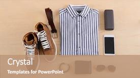  Presentation with business casual - Presentation theme featuring business essentials - men's casual outfits with man background and a coral colored foreground