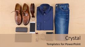  Presentation with fashion accessories - Slide set featuring business essentials - men's mans fashion and accessories-wooden background and a coral colored foreground