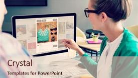  Presentation with full page business - Presentation featuring website page blog against business background and a lemonade colored foreground