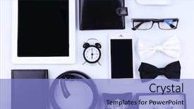  Presentation with fashion - Presentation with essentials fashion man objects background and a light blue colored foreground