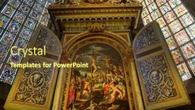  Presentation with crucifixion - PPT theme with esslingen-germany-april-02-2014 background and a tawny brown colored foreground