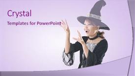  Presentation with magic - Amazing PPT layouts having est mago - asian witch woman using magic backdrop and a sky blue colored foreground