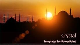  Presentation with hagia sophia - PPT theme with est mago - hagia sophia and the blue background and a wine colored foreground