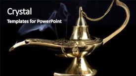  Presentation with black magic - PPT theme with est mago - magic lamp isolated on black background and a black colored foreground