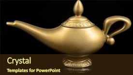  Presentation with black magic - PPT theme with est mago - magic lamp isolated on black background and a tawny brown colored foreground