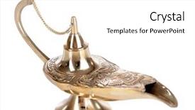  Presentation with smoking magic lamp - Beautiful slide set featuring est mago - magic lamp isolated on white backdrop and a white colored foreground