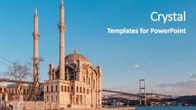  Presentation with istanbul - Amazing presentation theme having est mago - ortakoy mosque and the bosphorus backdrop and a teal colored foreground