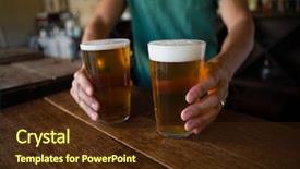  Presentation with bartender - PPT layouts consisting of establishment - midsection of bartender serving beer background and a tawny brown colored foreground