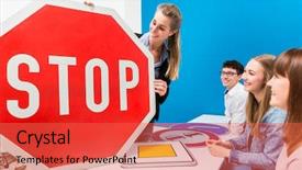  Presentation with street - Presentation theme enhanced with estacion - driving teacher explaining meaning background and a red colored foreground