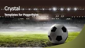  Presentation with soccer game analysis - Slides with estadio - soccer game concept mixed media background and a tawny brown colored foreground