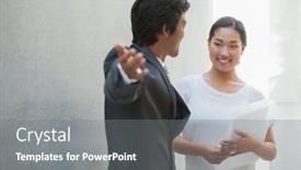  Presentation with new home - Amazing slide set having estate-agent-showing-buyer-around backdrop and a gray colored foreground