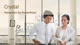  Presentation with doodle - Cool new slide set with estate agent showing lease backdrop and a lemonade colored foreground