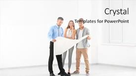  Presentation with estate - Slide deck featuring estate agent with project background and a white colored foreground