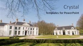  Presentation with estate - Presentation design consisting of estate-beeckestijn-in-velsen background and a light blue colored foreground