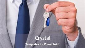 Presentation with for real estate - Theme with estate concept with home key background and a gray colored foreground