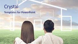  Presentation with estate planning - Slide deck having estate planning - couple from the back background and a sky blue colored foreground