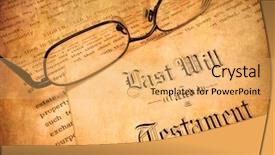  Presentation with estate planning - PPT theme featuring estate planning - envelope with last will background and a yellow colored foreground