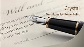  Presentation with estate planning - PPT layouts with estate planning - last will and testament document background and a lemonade colored foreground