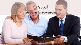  Presentation with estate planning - Amazing PPT theme having estate planning - senior couple with financial adviser backdrop and a lemonade colored foreground