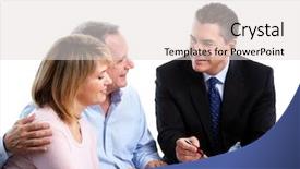  Presentation with estate planning - Slide deck enhanced with estate planning - senior couple with financial adviser background and a lemonade colored foreground