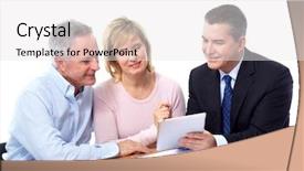  Presentation with estate planning - PPT layouts enhanced with estate planning - senior couple with financial adviser background and a white colored foreground