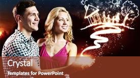  Presentation with young happy couple - Colorful slide deck enhanced with estate planning - young happy couple dreaming backdrop and a tawny brown colored foreground