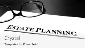  Presentation with estate planning - PPT theme with estate-planning-documents-on-desk background and a white colored foreground