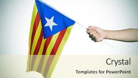  Presentation with independence - Slide deck enhanced with estelada the catalan pro-independence background and a blonde colored foreground