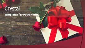  Presentation with red roses rose garden - Audience pleasing slides consisting of ester - red roses and gift box backdrop and a tawny brown colored foreground