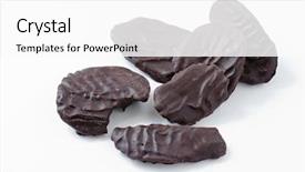  Presentation with potato chips - Colorful slide deck enhanced with esther - dark chocolate-covered potato chips backdrop and a white colored foreground