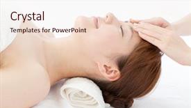  Presentation with esthetic - PPT layouts with esthetic - beautiful young woman in spa background and a  colored foreground