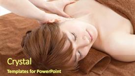  Presentation with esthetic - Amazing slide deck having esthetic - beautiful young woman in spa backdrop and a  colored foreground