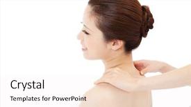  Presentation with esthetic - Cool new PPT theme with esthetic - beautiful young woman in spa backdrop and a  colored foreground