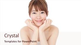  Presentation with lactation young woman breastfeeding - PPT theme with esthetic - beautiful young woman portrait background and a  colored foreground