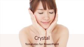  Presentation with asian literature - Cool new slide deck with esthetic - beautiful young woman portrait backdrop and a  colored foreground