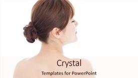  Presentation with asian foods - Beautiful PPT theme featuring esthetic - beautiful young woman portrait backdrop and a  colored foreground