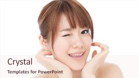  Presentation with asian ghosts - Amazing theme having esthetic - beautiful young woman portrait backdrop and a  colored foreground