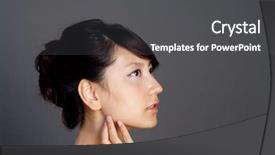  Presentation with asian american colors - Slides featuring esthetic - beautiful young woman portrait background and a  colored foreground