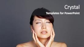  Presentation with lactation young woman breastfeeding - Beautiful PPT theme featuring esthetic - beautiful young woman portrait backdrop and a  colored foreground